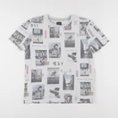 IKKS - tee-shirt blanc, gris - 14 ans