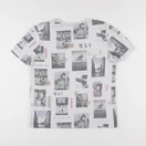 IKKS - tee-shirt blanc, gris - 14 ans