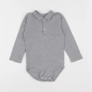 Petit Bateau - body à col gris - 2 ans