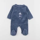 Vertbaudet - pyjama velours bleu - 1 mois