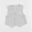 Vertbaudet - gilet blanc, gris - 6 mois