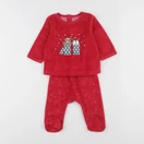 Vertbaudet - pyjama velours rouge - 6 mois