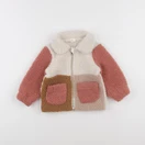 H&M - veste beige, rose - 9/12 mois