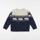 Vertbaudet - pull blanc, bleu - 6 ans