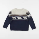 Vertbaudet - pull blanc, bleu - 6 ans
