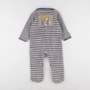 Vertbaudet - pyjama velours bleu, marron - 18 mois