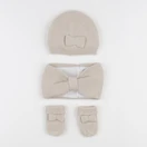 Vertbaudet - ensemble bonnet/moufles/tour de cou beige - 12/18 mois