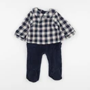 Vertbaudet - pyjama velours bleu - 6 mois