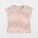 Vertbaudet - tee-shirt rose, beige - 12 mois