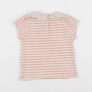 Vertbaudet - tee-shirt rose, beige - 12 mois