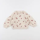 Vertbaudet - sweat beige, rouge - 18 mois