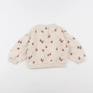 Vertbaudet - sweat beige, rouge - 18 mois