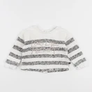 IKKS - sweat blanc, gris - 6 mois