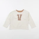 Vertbaudet - tee-shirt blanc, marron - 4 ans