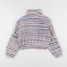 Zara - pull bleu, orange - 8/9 ans