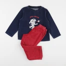Vertbaudet - pyjama velours bleu, rouge - 4 ans