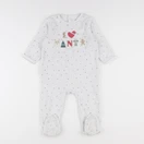 Vertbaudet - pyjama velours blanc, rouge - 18 mois