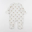 Vertbaudet - pyjama velours beige, marron - 9 mois