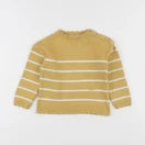 Vertbaudet - pull jaune, blanc - 3 ans