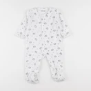 Vertbaudet - pyjama velours blanc, bleu - 9 mois