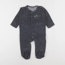 Vertbaudet - pyjama velours bleu, blanc - 9 mois