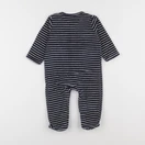 Vertbaudet - pyjama velours bleu, blanc - 9 mois