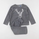 Okaidi - pyjama velours gris - 4 ans