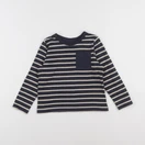 Vertbaudet - tee-shirt bleu, beige - 4 ans