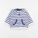 Petit Bateau - sweat bleu, blanc - 6 mois