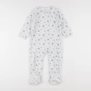Vertbaudet - pyjama velours blanc, bleu - 2 ans