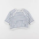 Vertbaudet - sweat blanc, bleu - 3 mois