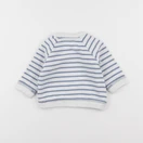 Vertbaudet - sweat blanc, bleu - 3 mois
