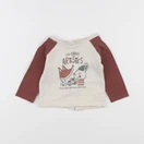 Vertbaudet - tee-shirt beige, rouge - 3 mois