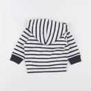Petit Bateau - sweat blanc, bleu - 6 mois