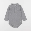 Petit Bateau - body à col gris - 18 mois