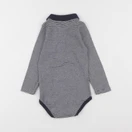 Petit Bateau - body à col blanc, bleu - 18 mois