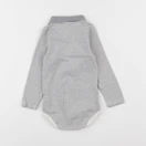 Petit Bateau - body à col blanc, gris - 18 mois