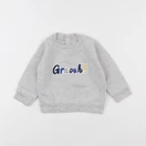Petit Bateau - sweat gris - 12 mois