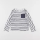 Vertbaudet - tee-shirt blanc, bleu - 2 ans