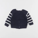 Vertbaudet - pull bleu, blanc - 1 mois