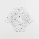 Vertbaudet - body blanc, bleu - 1 mois