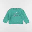 Vertbaudet - sweat vert - 2 ans