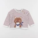 Vertbaudet - sweat blanc, rouge - 24 mois