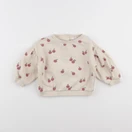Vertbaudet - sweat beige, rouge - 12 mois