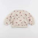 Vertbaudet - sweat beige, rouge - 12 mois