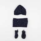 Vertbaudet - ensemble bonnet/moufles/tour de cou bleu - 24/36 mois