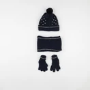 Vertbaudet - ensemble bonnet/moufles/tour de cou bleu - 4/6 ans