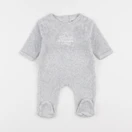 Vertbaudet - pyjama velours gris - 1 mois