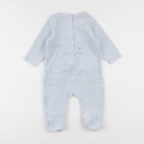 Vertbaudet - pyjama velours gris, bleu - 9 mois