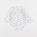 Vertbaudet - body blanc, bleu - 9 mois